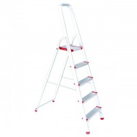 Лестница из алюминия, 5 ступеней, высота до платформы 1065 мм INTERTOOL (LT-1005)