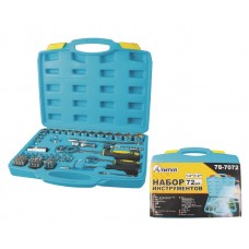Набір насадок торцевих ТИТУЛ CRV 1/4" і 1/2" з тріскачкою 24 зуба 72 шт в кейсі (78-7072)