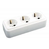 Розетка накладна потрійна ГОСПОДАР з заземленням (94-0072)