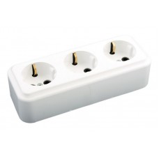 Розетка накладна потрійна ГОСПОДАР з заземленням (94-0072)