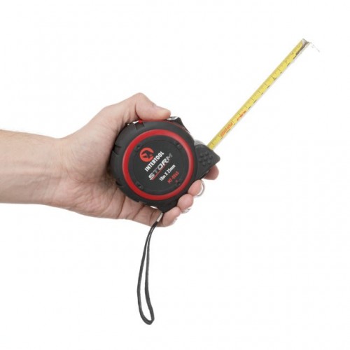 Рулетка з металевим полотном 10м*25мм, нейлонове покриття полотна STORM INTERTOOL (MT-0840)