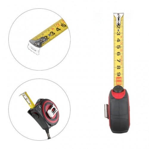 Рулетка з металевим полотном 3м * 16мм, нейлонове покриття полотна STORM INTERTOOL (MT-0833)