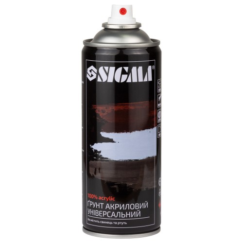 Грунт аерозольний акриловий 400мл RAL 9010 білий SIGMA