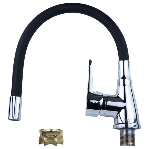 Змішувач HL Ø35 для кухні гусак силіконовий на гайці AQUATICA