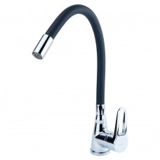 Смеситель HL Ø35 для кухни гусак силиконовый на гайке Aquatica