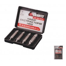 Экстракторы для выкручивания поврежденных винтов GRANITE М5-М14/Ø2,8-6 мм/HEX набор 4 шт (10-40-004)