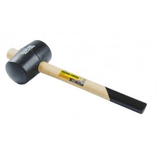 Киянка гумова MASTERTOOL 75 мм 680 г ручка з дерева чорна (02-0303)