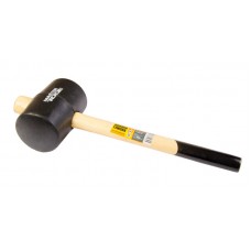 Киянка гумова MASTERTOOL 80 мм 900 г ручка з дерева чорна (02-0304)
