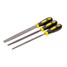 Напилки по металу MASTERTOOL 200 мм набір 3 шт плоский/круглий/тригранний (06-0210)