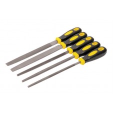 Напилки по металу MASTERTOOL 200 мм набір 5 шт плоский/круглий/тригранний/напівкруглий/квадратний (06-0250)