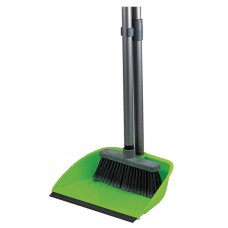 Совок и щетка для мусора 245*200*900 мм цветноСовок і щітка для сміття ГОСПОДАР 245х200х900 мм кольоровий (14-6414)