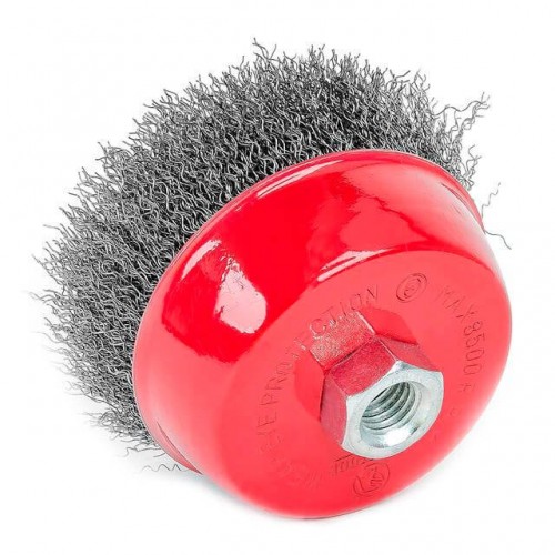 Щітка чашкова 100 мм, для КШМ, М14 (кручений дріт) INTERTOOL (BT-1100)