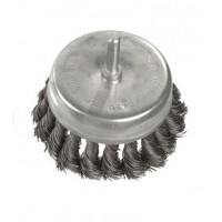 Щетка чашечная 100 мм для дрели, 1/4" (пучки плетеной проволоки) INTERTOOL (BT-3100)