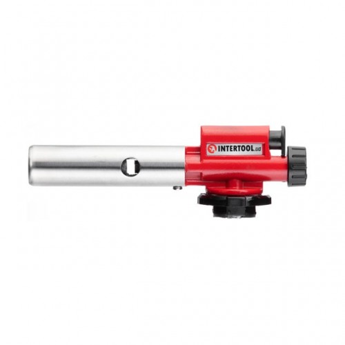 Горелка газовая, пьезоподжиг, регулятор, цельнометаллический корпус INTERTOOL (GB-0027)