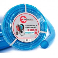 Шланг для води тришаровий, синій, 3/4", 10 м, армований, PVC INTERTOOL (GE-4071)