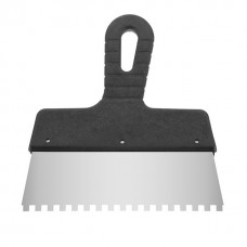Шпатель из нержавеющей стали 200 мм с зубом 6x6 мм INTERTOOL KT-2206