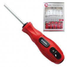 Набір викруток 6 од. (SL3*75, SL5*100, SL6*125, PH0*75, PH1*100, PH2*125), CrV, Ergo-design INTERTOOL (VT-2005)