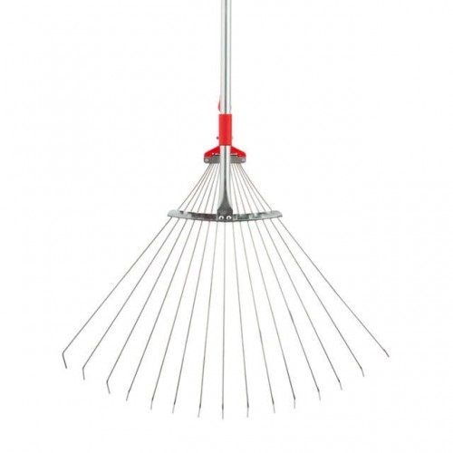 Граблі віялові 15 прутів, металева рукоятка, регулювання ширини 20-65 см INTERTOOL (FT-3008)