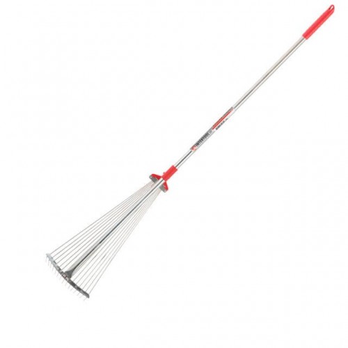 Граблі віялові 15 прутів, металева рукоятка, регулювання ширини 20-65 см INTERTOOL (FT-3008)