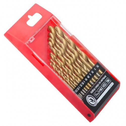 Набір свердел по металу DIN338 HSS 13шт (1.5-6.5), покриття Ti INTERTOOL (SD-0013)