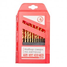 Набор сверл по металлу DIN338 HSS 19шт (1.0-10.0), покрытие Ti INTERTOOL (SD-0019)