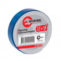 Лента изоляционная, 17 мм*15 м*0.15 мм, синяя INTERTOOL (IT-0015)