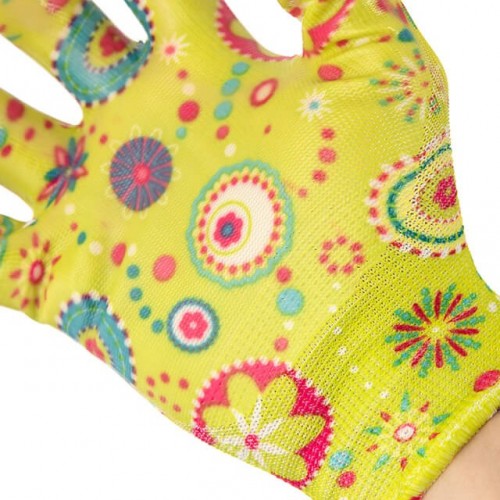 Перчатки садовые с нитриловым покрытием 8" желтые INTERTOOL (SP-0165)