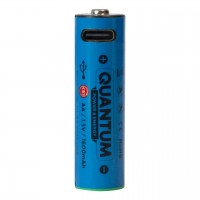 Акумулятор літій-іонний Quantum USB Li-ion AA 1.5V, 1600mAh plastic case, 2шт/уп