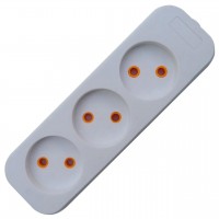 Колодка Quantum 3 поста  без заземлення біла 1шт/уп