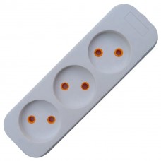 Колодка Quantum 3 поста  без заземлення біла 1шт/уп