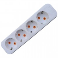 Колодка Quantum 4 поста  із заземленням біла 1шт/уп