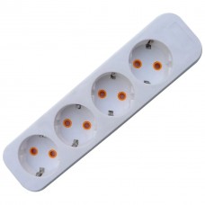 Колодка Quantum 4 поста  із заземленням біла 1шт/уп