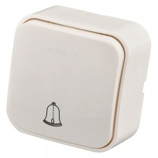 Перемикач/кнопка дверного дзвінка Quantum накладний білий, 1шт/уп