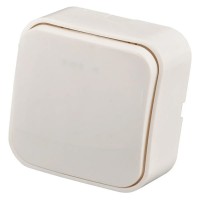 Вимикач накладний Quantum одноклавішний білий, 1шт/уп