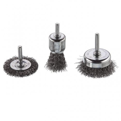 Набор проволочных щеток для дрели 3 ед., 1/4" INTERTOOL BT-0300