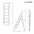 Стрем'янка сталева, 5 сходів, 380*260 мм, висота 1625 мм INTERTOOL (LT-0035)