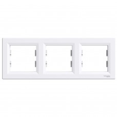 Рамка тримісна горизонтальна Schneider Electric Asfora біла (EPH5800321)