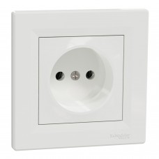 Розетка одинарна без з/к 16A Schneider Electric Asfora біла (EPH3000121)