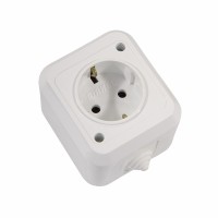 Розетка із заземленням Makel Nemliyer без шторок білий (18308)