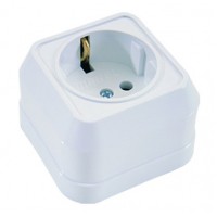 Розетка с заземлением Makel Siva Ustu IP20 белый (45108)