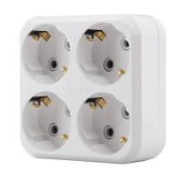 Розгалужувач Makel із заземленням 4 гн. білий (10001205)