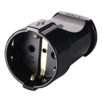 Штепсельное гнездо с заземлением черное Makel (10053)