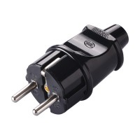 Вилка з заземленням чорна Makel (10052)