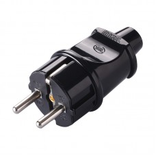 Вилка з заземленням чорна Makel (10052)