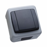 Вимикач одноклавішний Makel без підсвітки сірий (36064001)