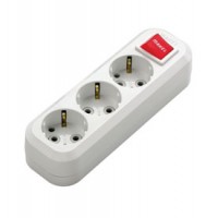 Колодка 3 гнізда з заземленням та вимикачем Makel (MGP211)