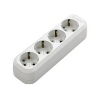 Колодка 4 гнізда з заземленням Makel (MGP151)