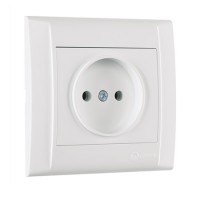 Розетка без заземления Makel Defne без шторок белый (42001022)