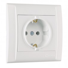 Розетка із заземленням Makel Defne без шторок білий (42001028)