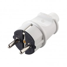 Вилка з заземленням біла Makel (10002)